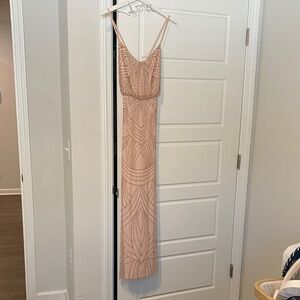 Adrianna Papell Strapless Blush Beaded Dress